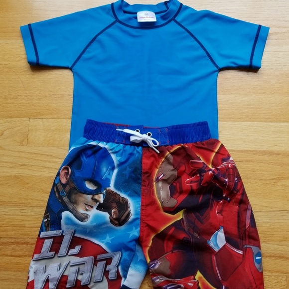 Hanna Andersson Other - Marvel Bathing Suit with Rash Guard, Size 4-5